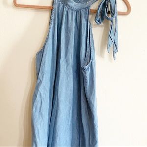Red Camel Women’s Tie Neck Denim Dress
